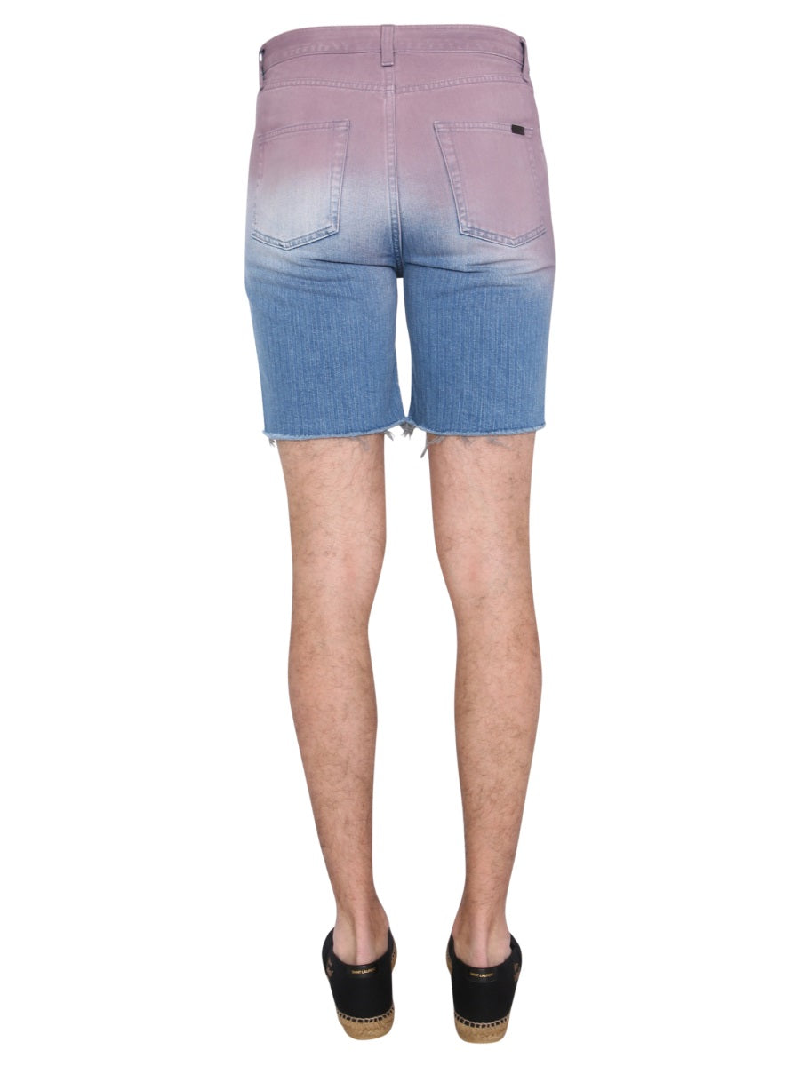 Saint Laurent Men Degraded Print Bermuda
