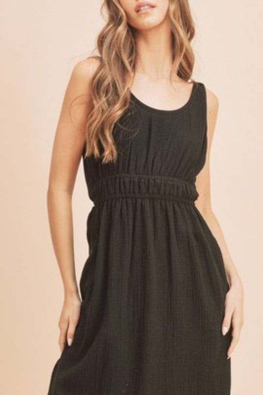 Stylish Side Slit Round Neck Sleeveless Tank Dress For Women Comfortable, Versatile, and Perfect for Casual and Dressy Occasions