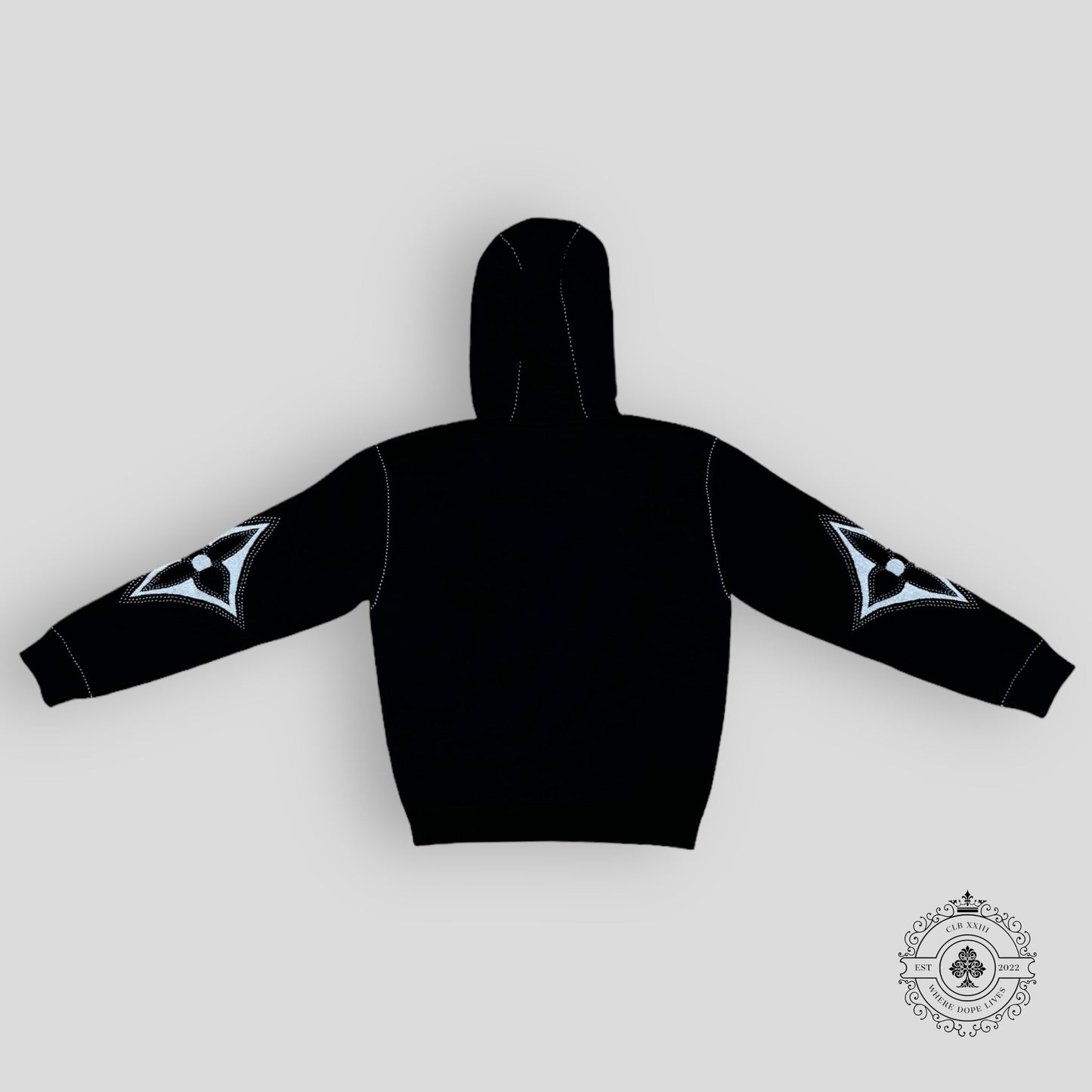 Louis Vuitton Monogram Flower Graphic Intarsia Zipped Hoodie in Black