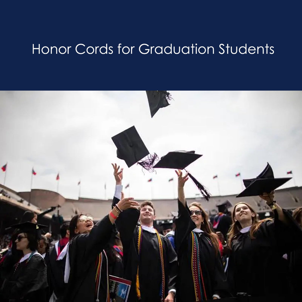 FOMOMDI Graduation Honor Cord 68" Navy College Graduation Accessory
