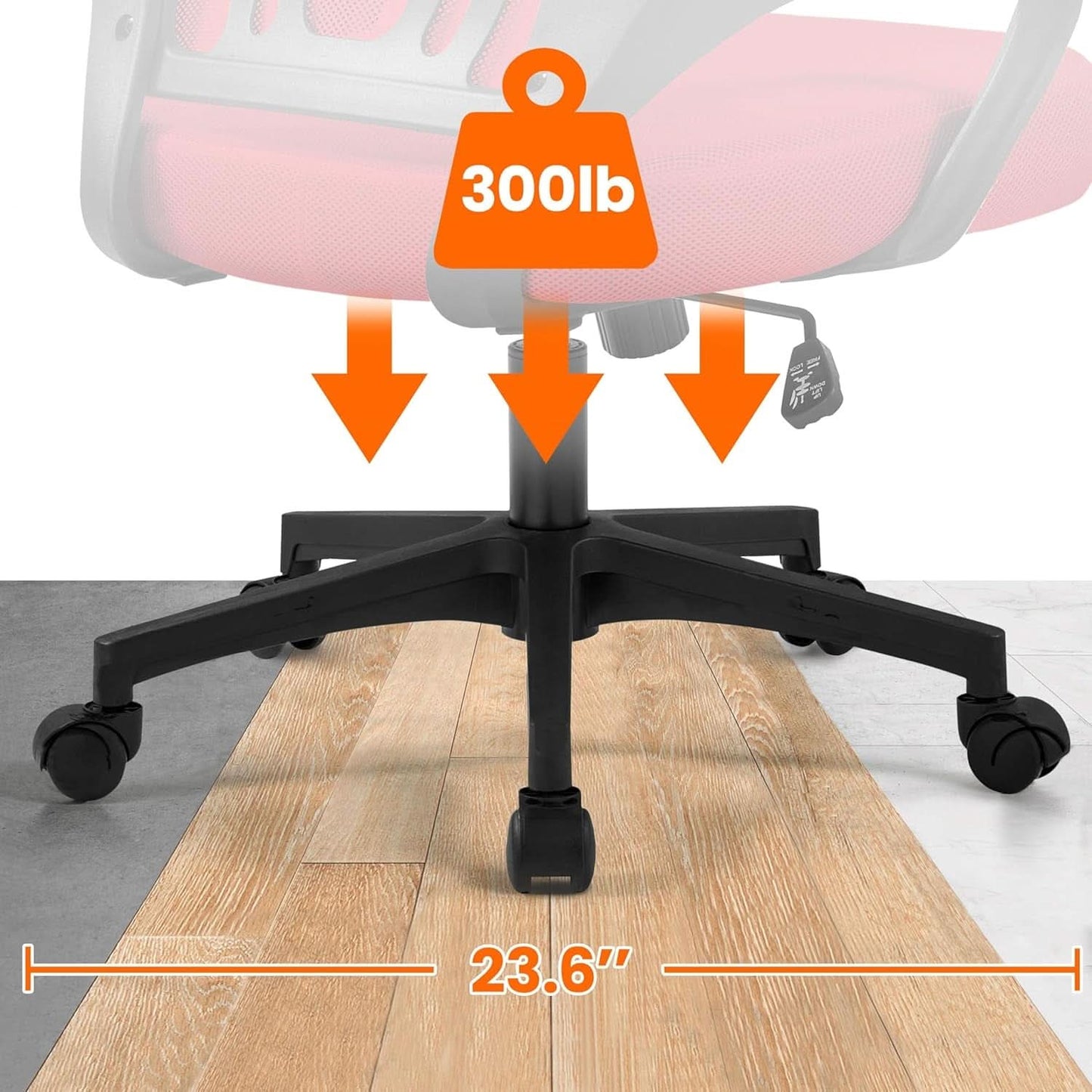 Ergonomic Red Mesh Office Chair With Lumbar Support