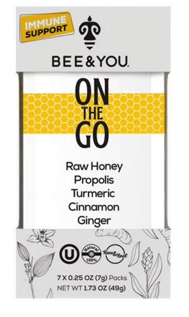 7 packets Bee & You 1.73 oz On the Go Immunity Honey packets