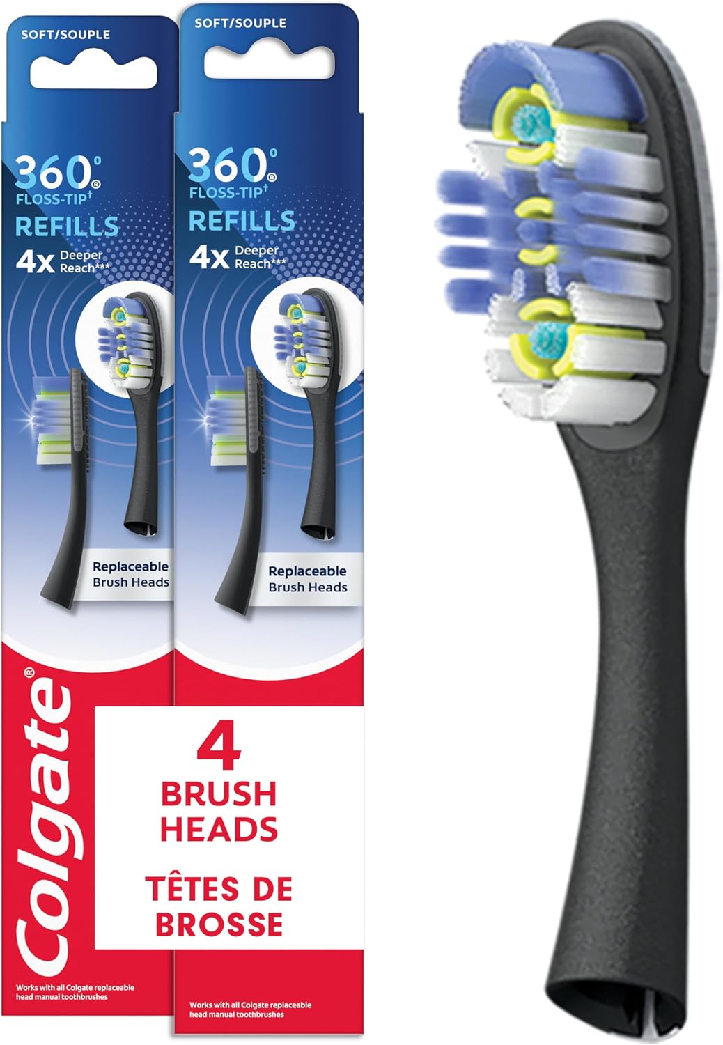 Colgate Keep Deep Clean Floss-Tip Replacement Brush Heads, 2 Count