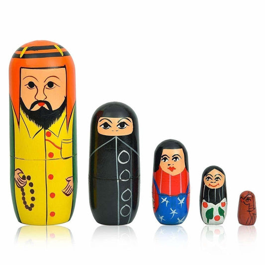 Indian doll - Kids Handmade Hand Painted Cute Wooden Indian Women Nesting Dolls