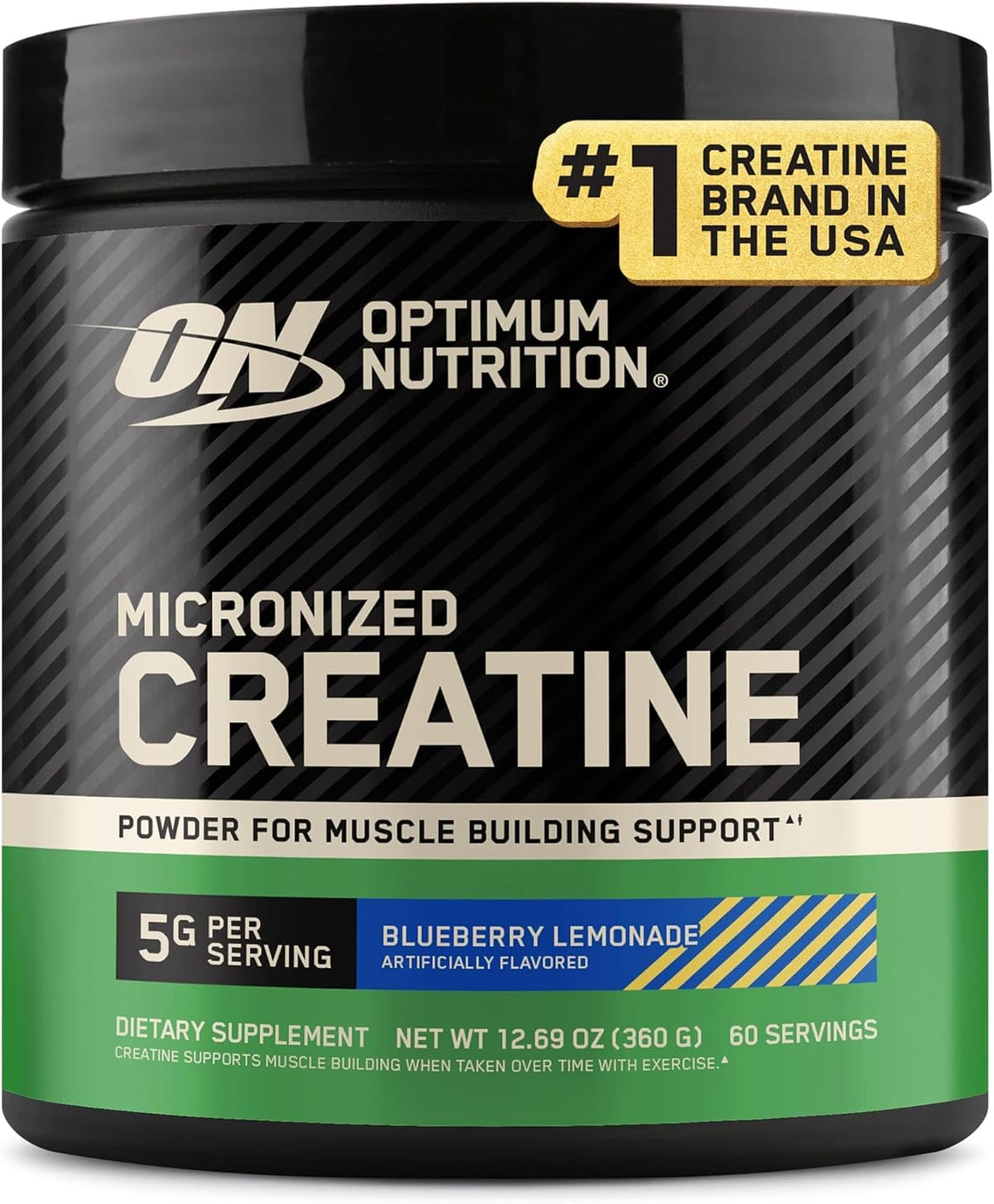 Optimum Nutrition Micronized Creatine Monohydrate Powder, Unflavored, 300 g (60 Servings)