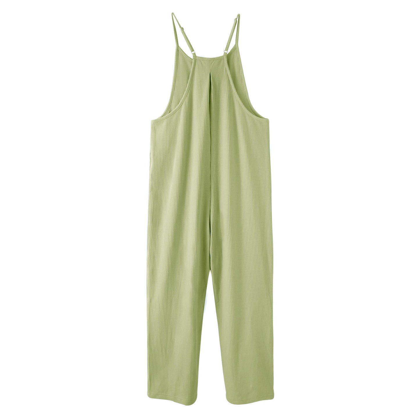 Rolanko Girls Jumpsuit Spaghetti Strap Romper Wide Leg Pockets Green Size 10-11Y