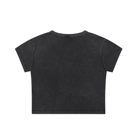 QE Muffins Snow Washed Crop Top