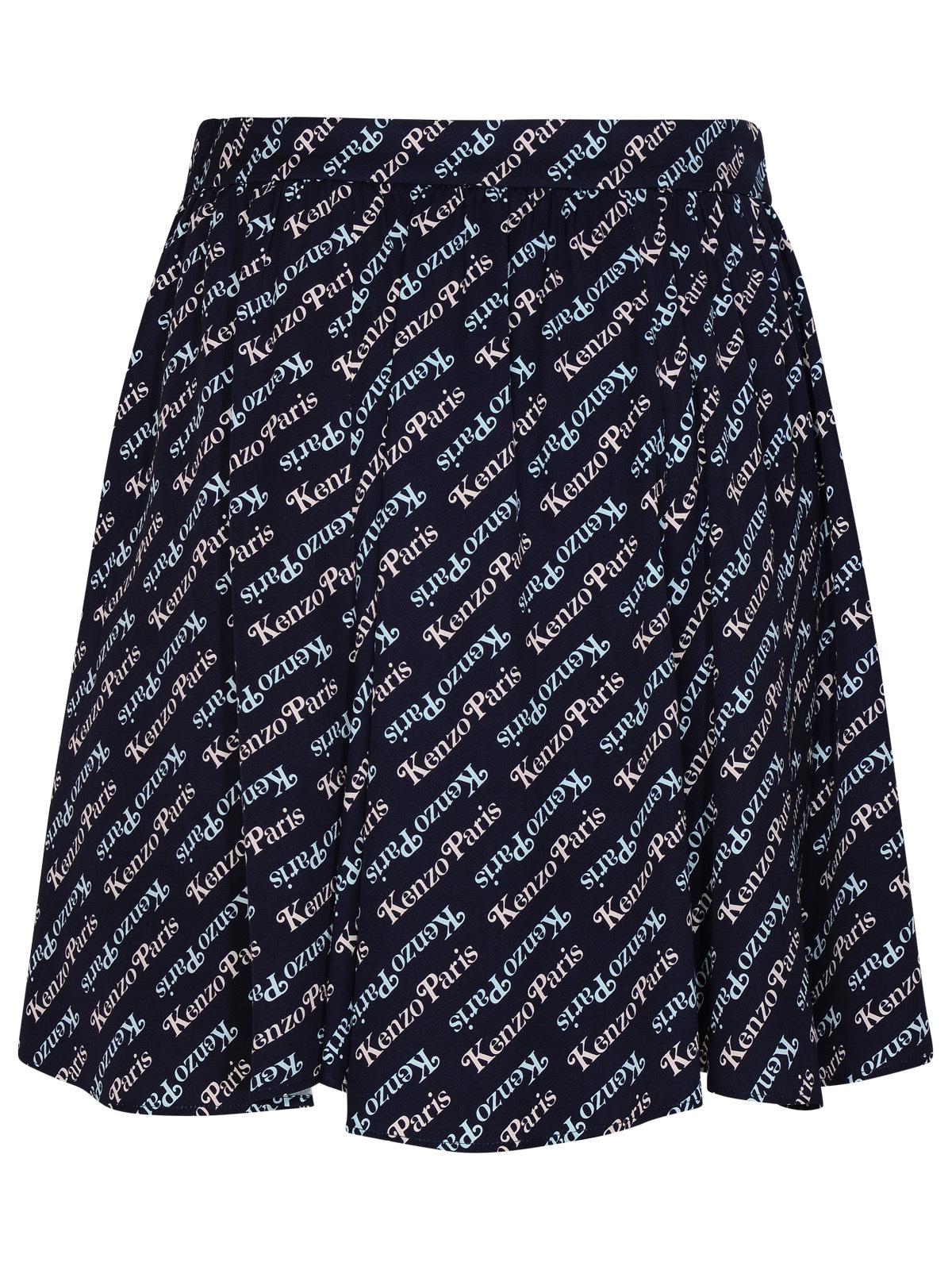 Kenzo 'Verdy By Kenzo' Blue Viscose Miniskirt Women