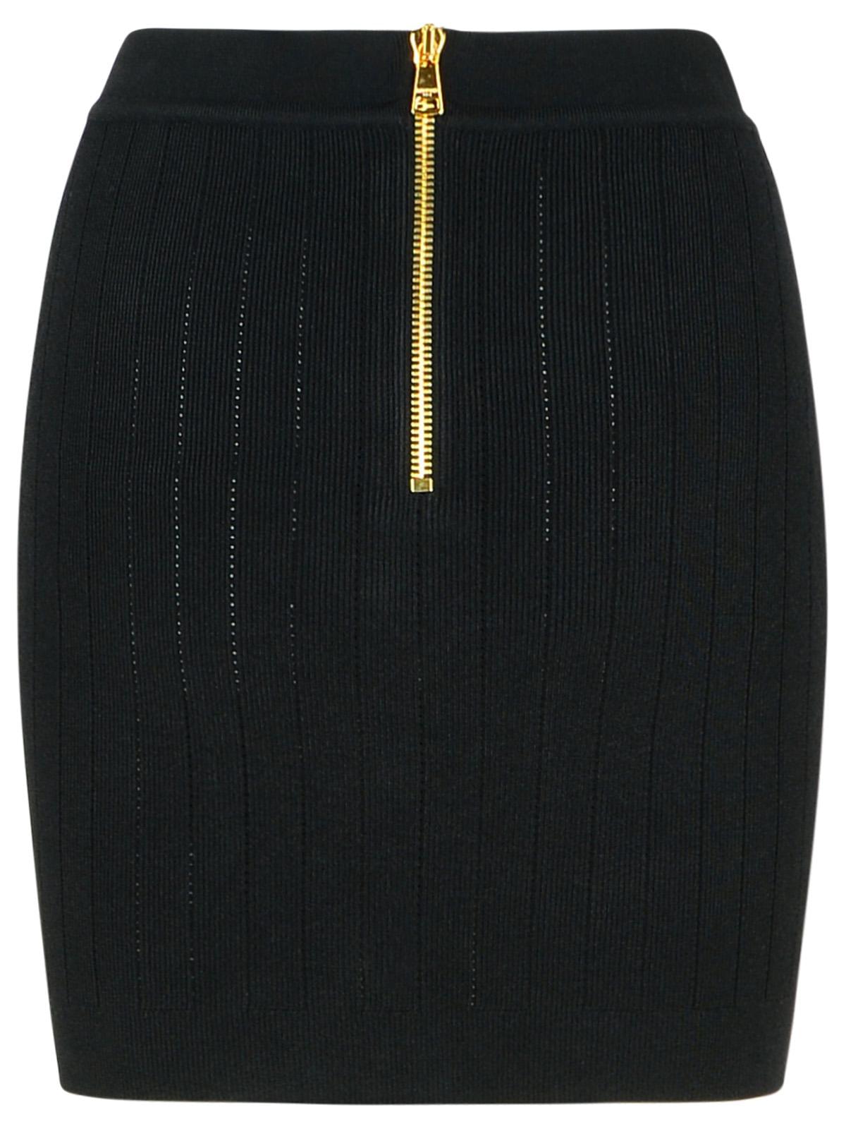 Balmain Black Viscose Blend Miniskirt Women