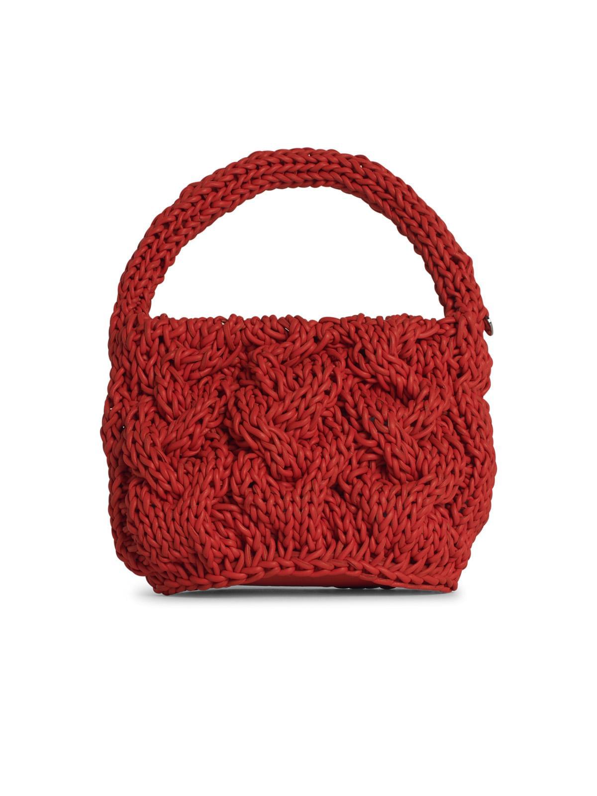 Jw Anderson 'Knit' Orange Leather Bag Women