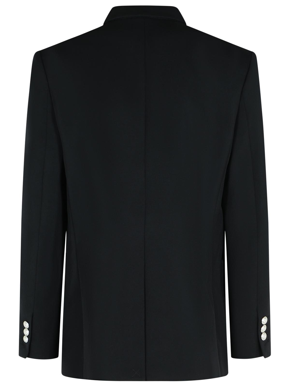 Balmain Black Virgin Wool Blazer Men