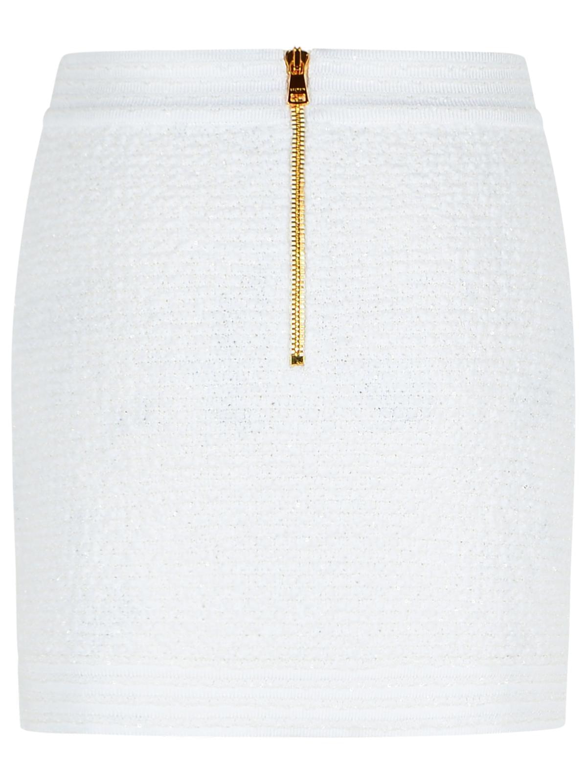 Balmain White Cotton Blend Miniskirt Women
