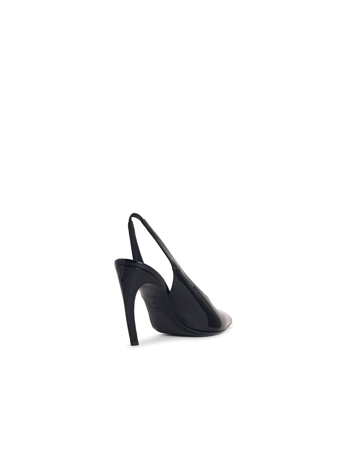 The Attico Slingback 'Viper' In Black Synthetic Paint Women