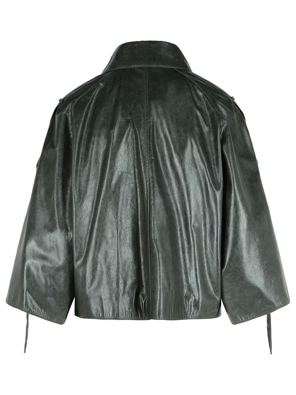 Max Mara 'Tenace' Grey Leather Jacket Women