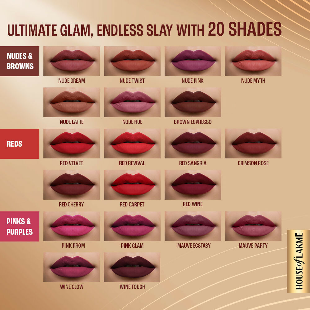 Lakme Ultimate Glam Matte Liquid Lipstick - Nude Myth