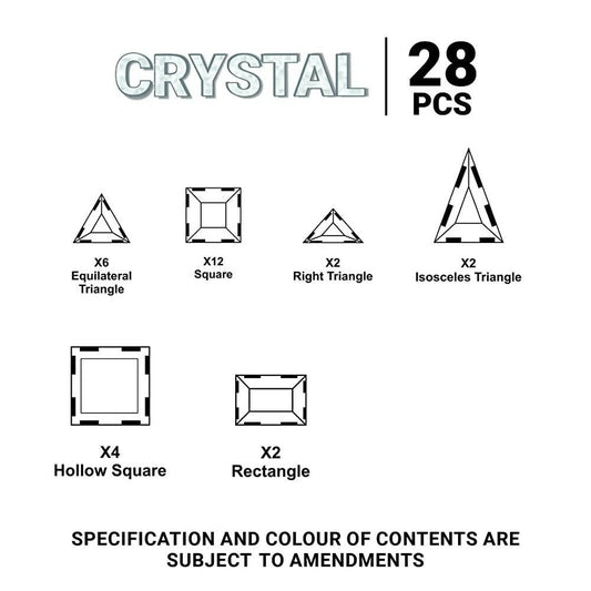 Kipa MagPlay Crystal 28 Pieces Magnetic Tiles, Set, Constructing and Creative Learning Educational Stem Toy with Smart Outdoor BagPack for Kids