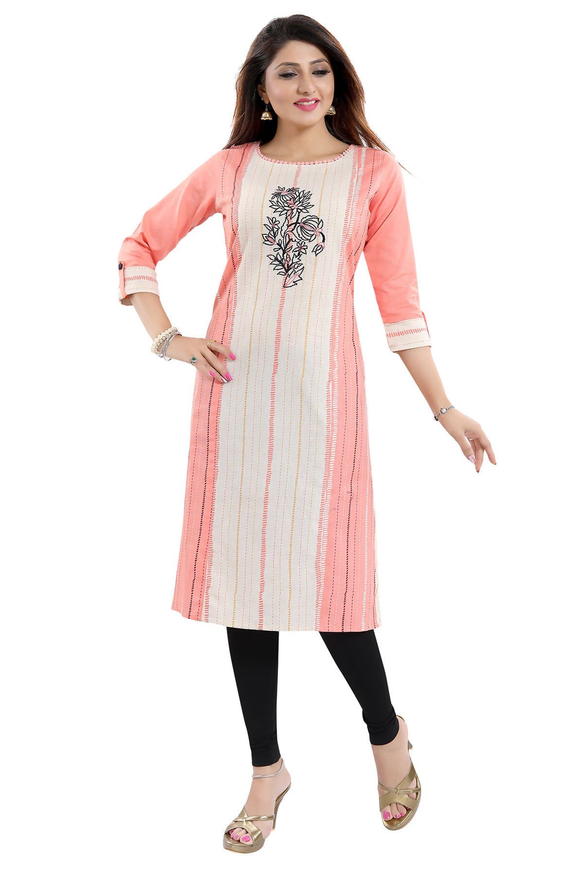 Snehal Creations Tantalising Tomato Cotton Printed Tunic For Everyday Wear