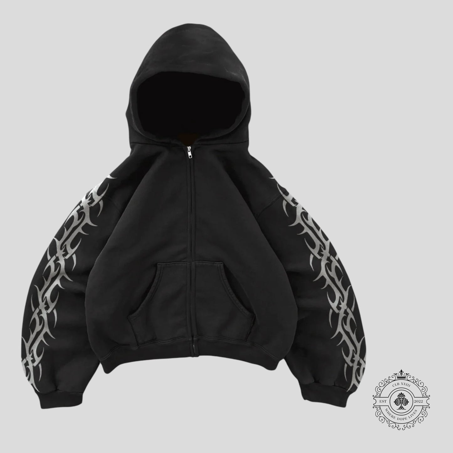 Bravest Studios Tribal Zip Up Hoodie in Black