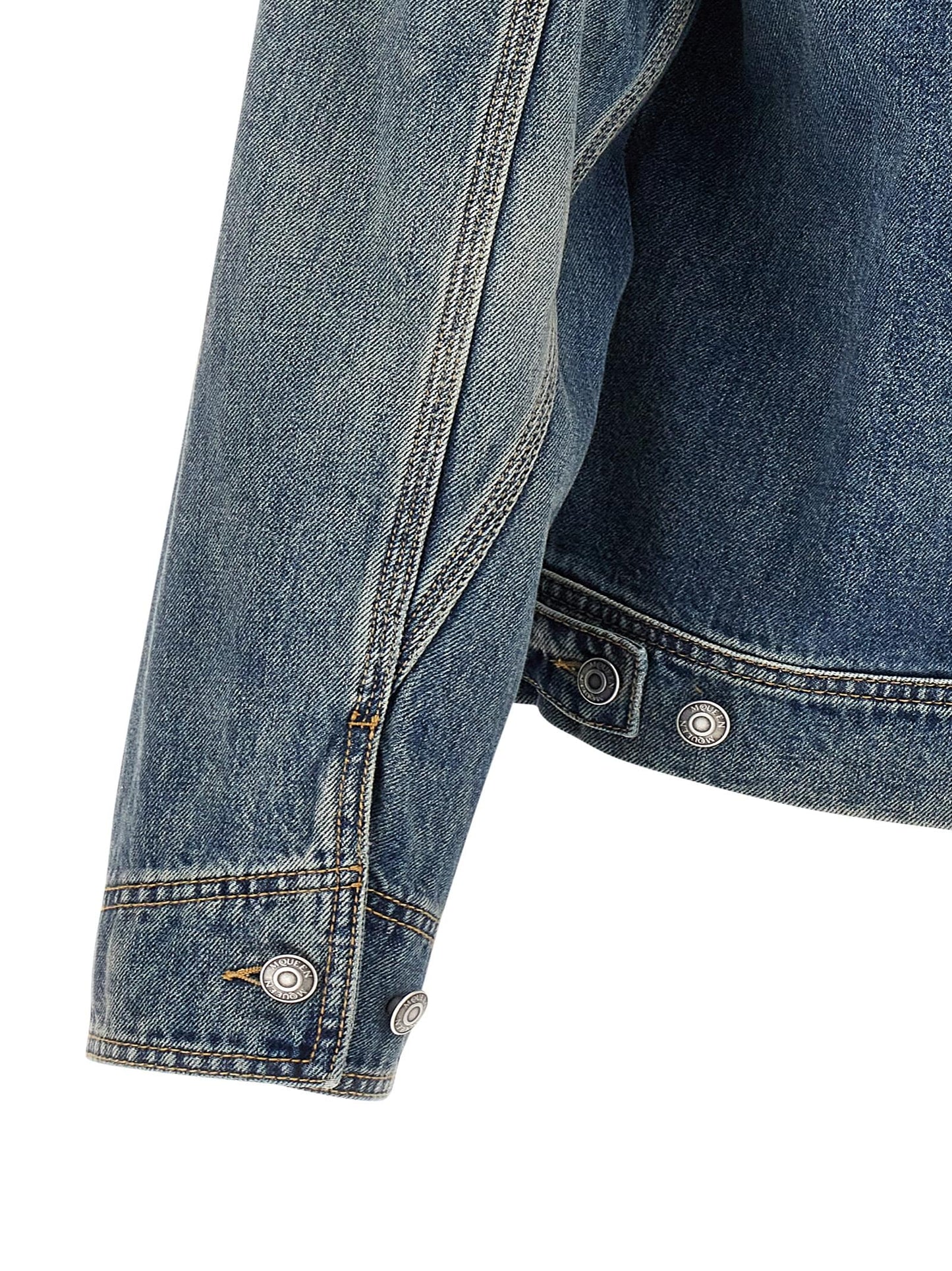 Mcqueen Men Suede Denim Jacket