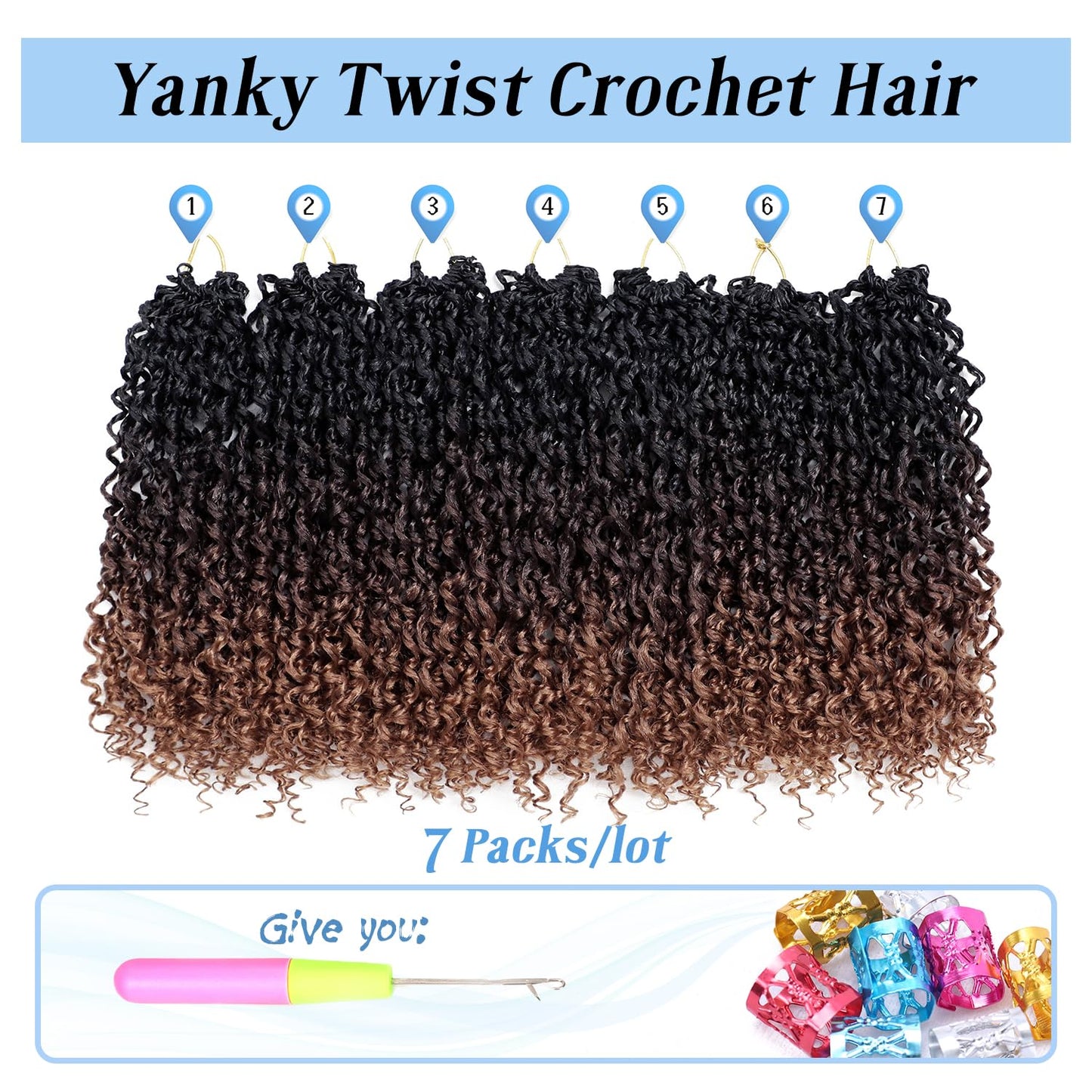 Dorsanee Spring Yanky Twist Hair 8 Inch Synthetic Mini Twist 7 Packs T1B/4/30