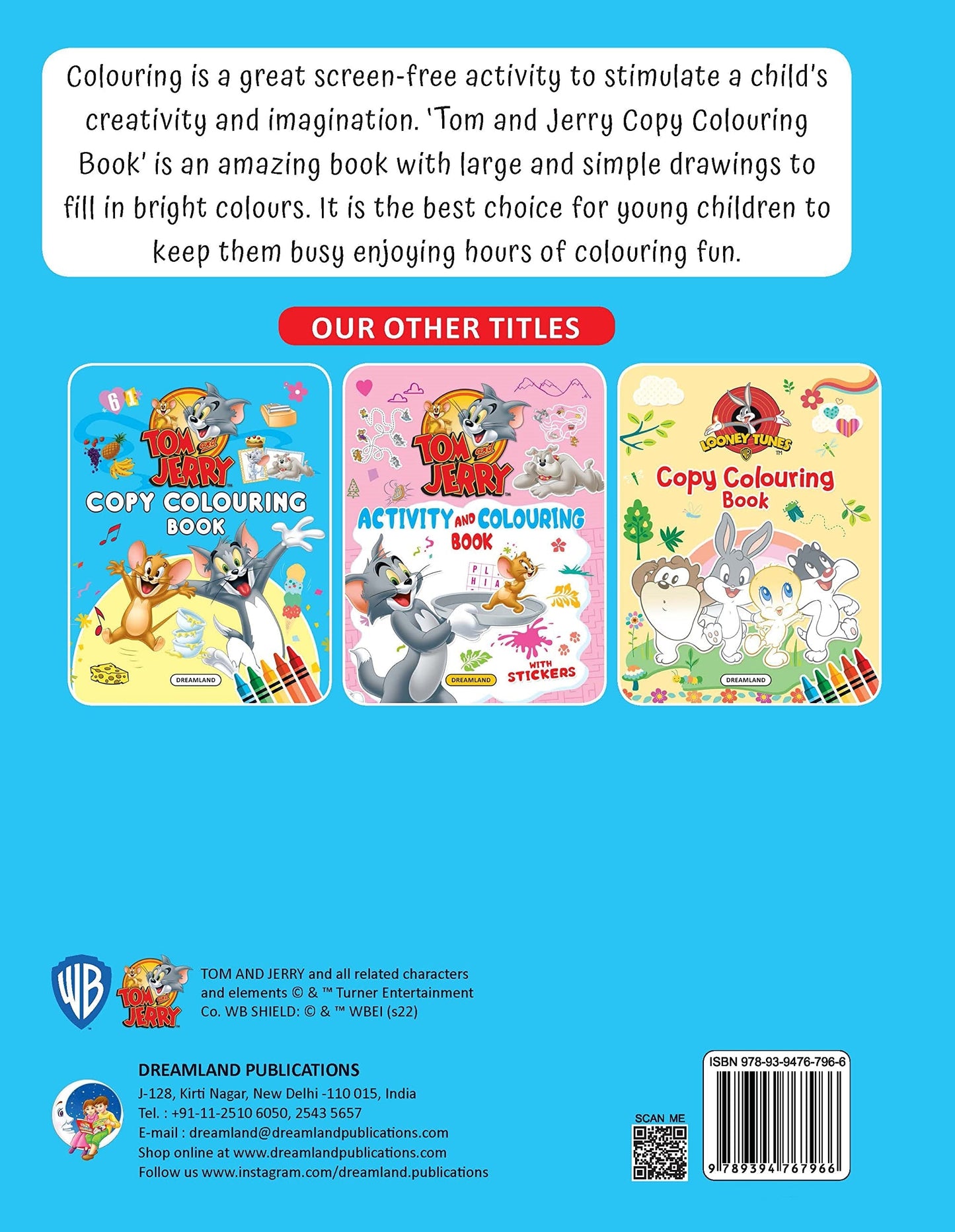 Dreamland Tom and Jerry Copy Colouring Book