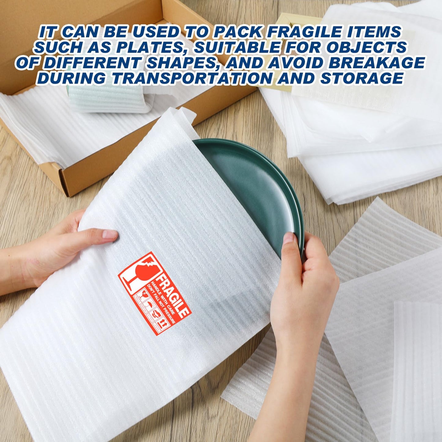 Berlune 200pcs Foam Sheets Packing Cushioning Supplies 7.5x7.5,7.5x12,12x12