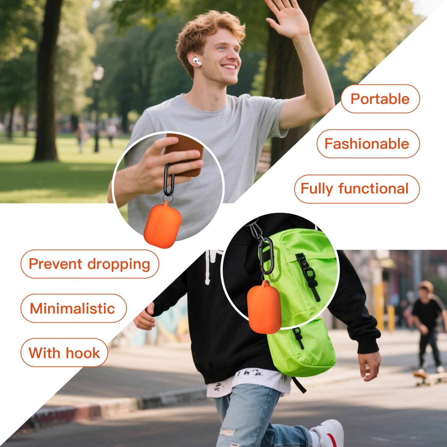 Brujula Silicone Case for AirPods Pro 3rd Gen 2025 Orange Protective Cover