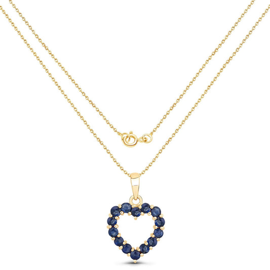 0.64 Carat Genuine Blue Sapphire 10K Yellow Gold Pendant