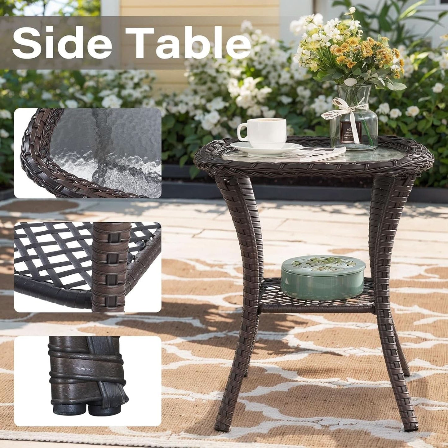 8 Piece Patio Set With 50000 BTU Propane Fire Pit Table