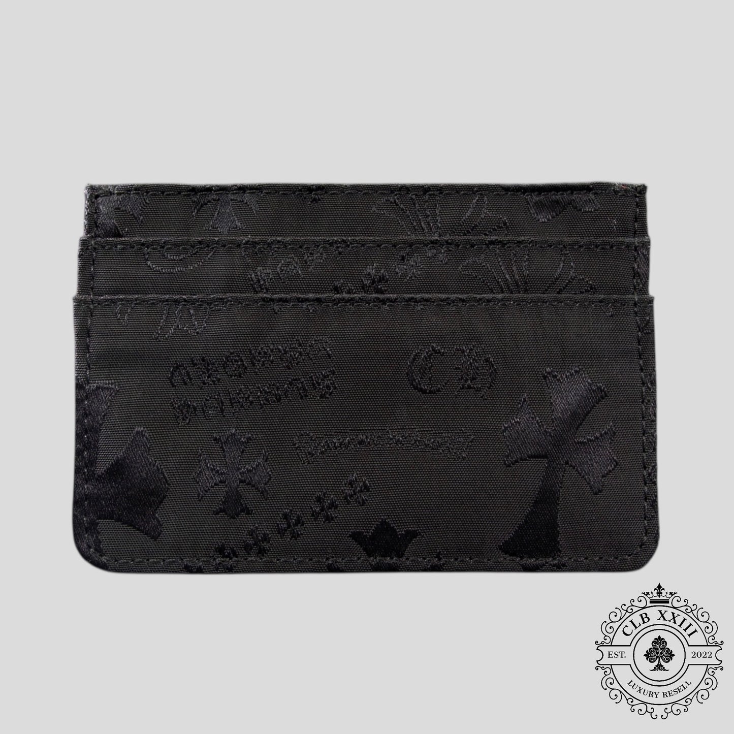 Chrome Hearts Nylon Motif Scroll Plate Cardholder in Black