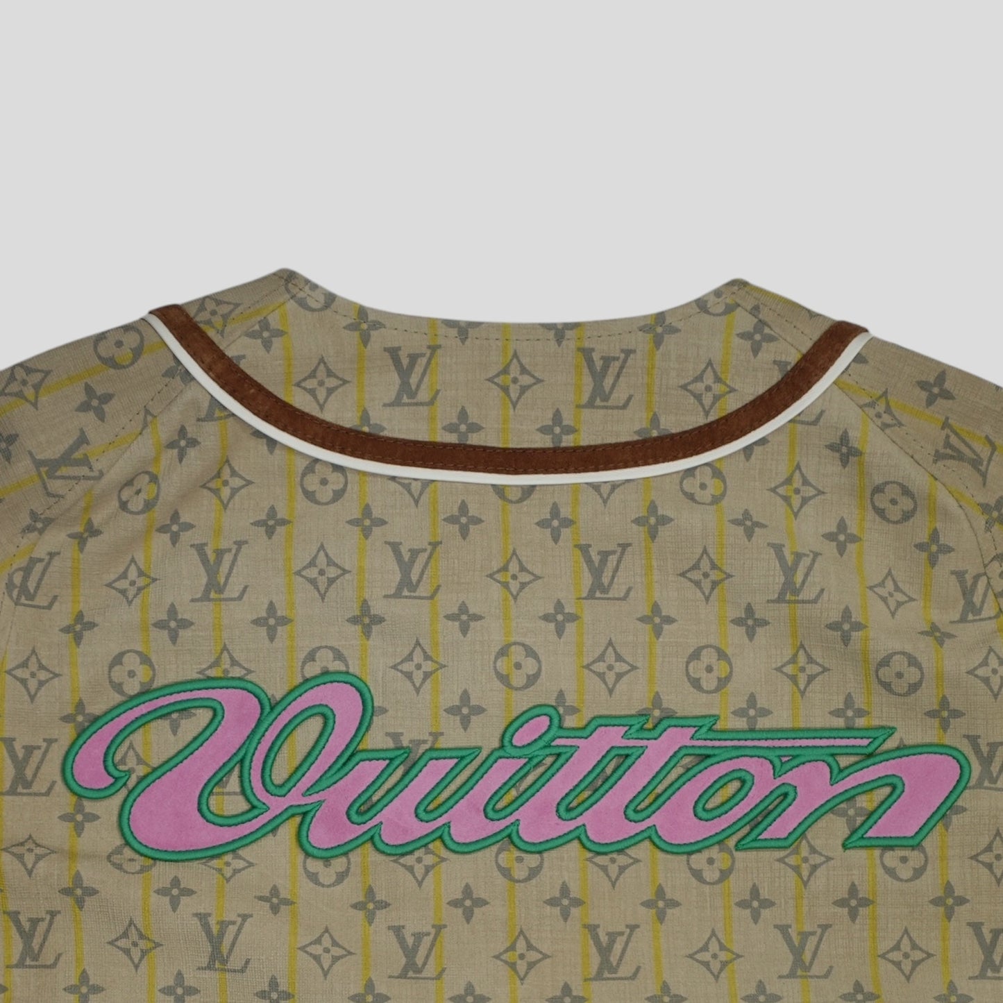 Louis Vuitton Leather Baseball Shirt in Tan