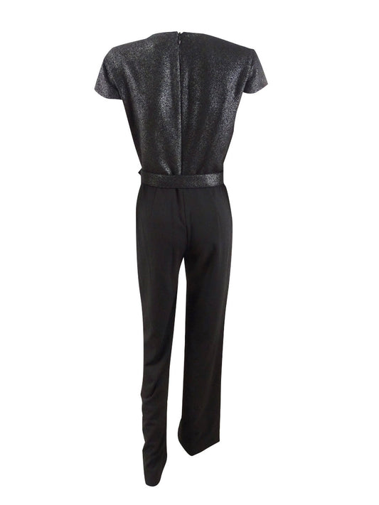 Lauren by Womens Belted Glitter Jumpsuit, Size 6