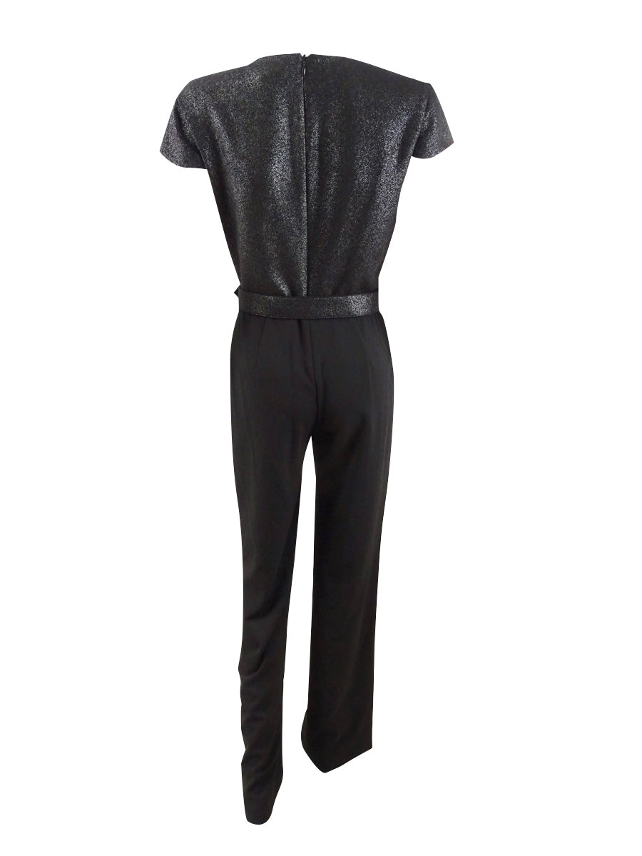 Lauren by Womens Belted Glitter Jumpsuit, Size 6