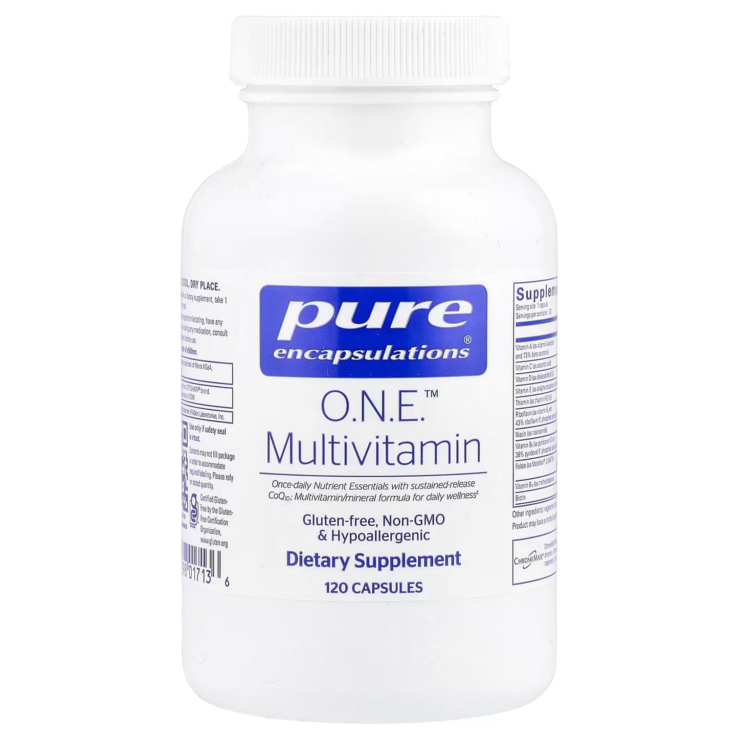 Pure Encapsulations O.N.E. Multivitamin, Once-Daily Formula, 120 Capsules
