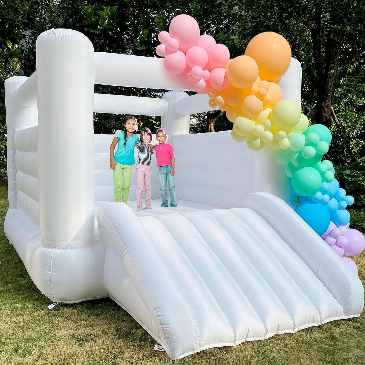 Large White Inflatable Bounce House For Kids And Adults
