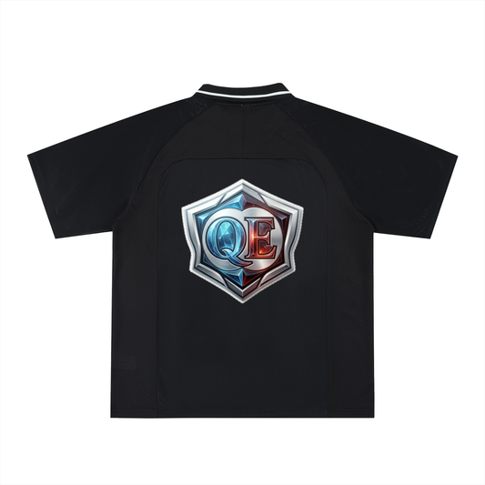 QE Shield Striped V-Neck Soccer Jersey