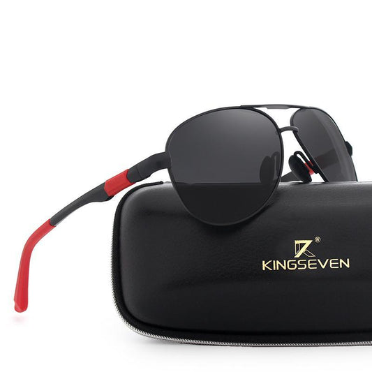 Men 100% Polarized Aluminum Alloy Frame Sunglasses In Elegant Retro Classic Men's Driving Pilot Style