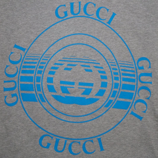 Gucci Record Print Pullover Hoodie in Grey