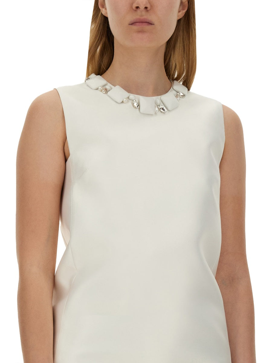 Versace Women Mini Duchesse Dress With Crystals