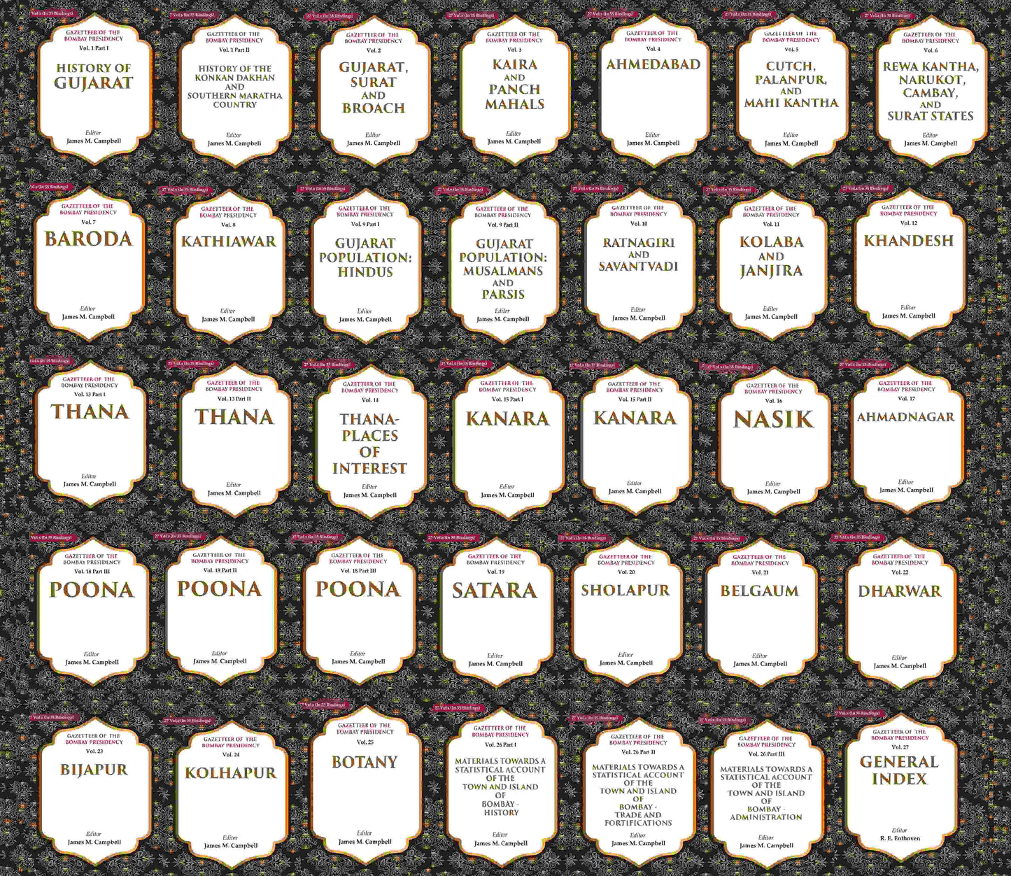 Gazetteer Of The Bombay Presidency 27 Vols. Set in 35 Binding - Gyan Books