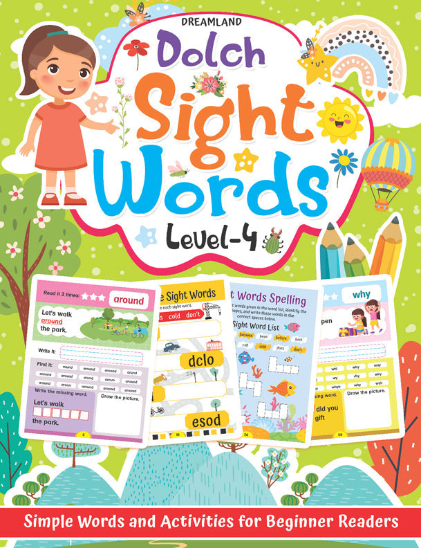 Dreamland Dolch Sight Words Level 4- Simple Words and Activities for Beginner Readers