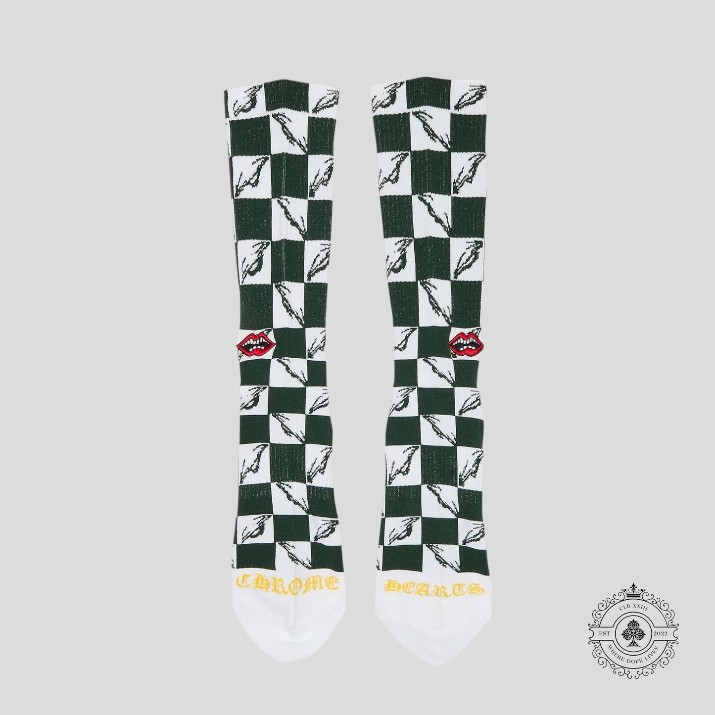 Chrome Hearts 99 Eyes Socks in Green