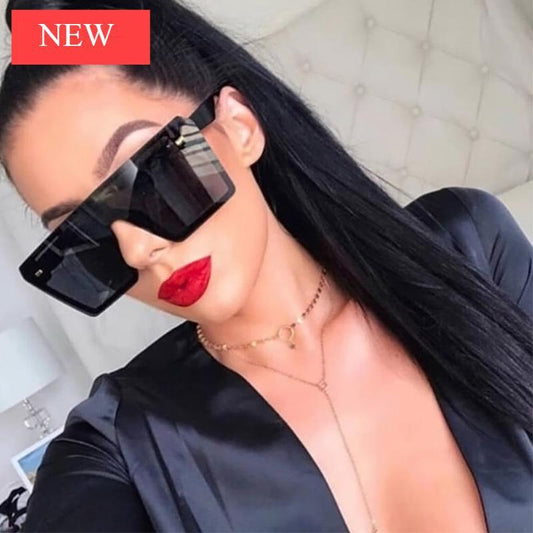 NEW Top Oversized Square Modern Woman And Ladies Fashion Retro Gradient Sunglasses With Big Frame And Vintage Eyewear UV400 Protection