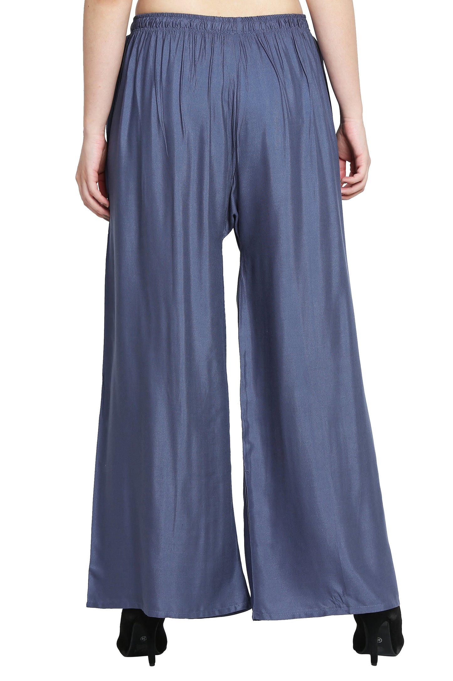 PAVONINE Grey Color Rayon Fabric Half Flared Sharara For Women