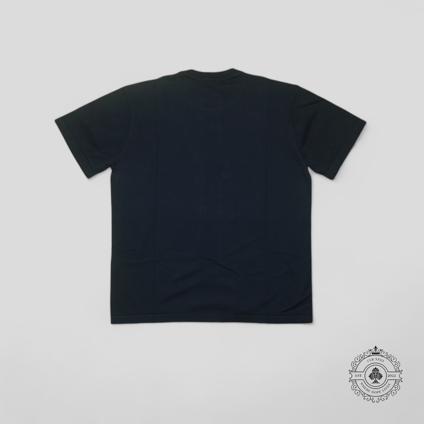 Louis Vuitton Signature Short Sleeve Crewneck Knitwear in Navy Blue