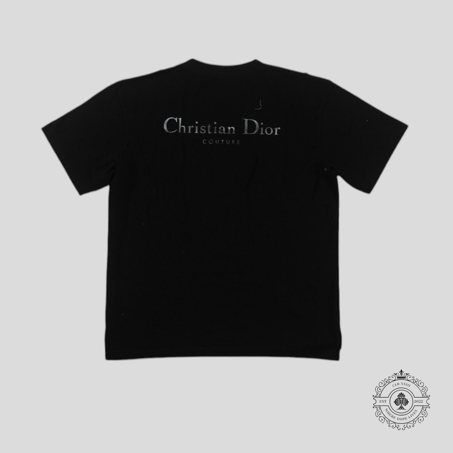 Dior Christian Dior Couture Distressed T-Shirt in Black