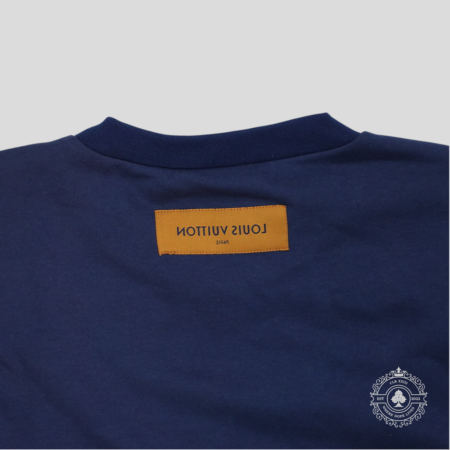 Louis Vuitton Stitch Print Embroidered Sweatshirt in Navy Blue