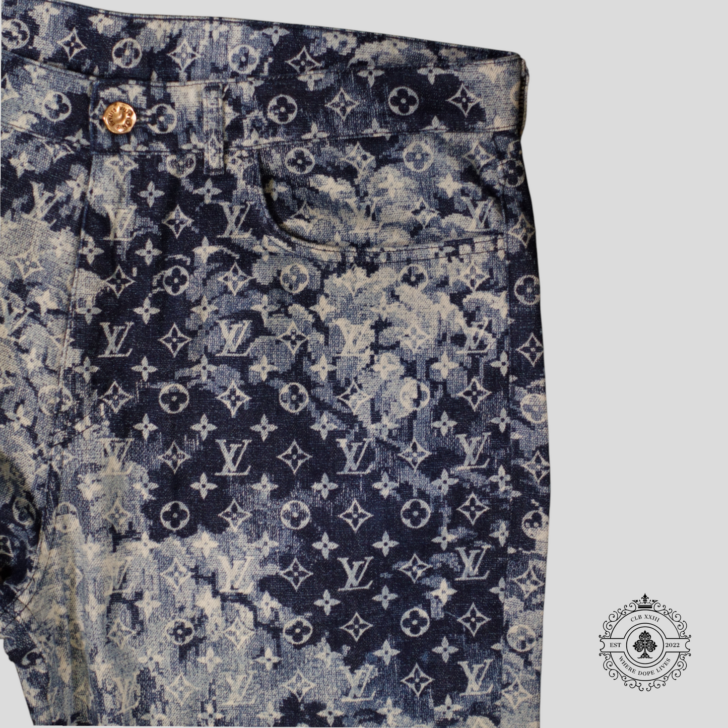 Louis Vuitton Tapestry Jeans in Dark Wash