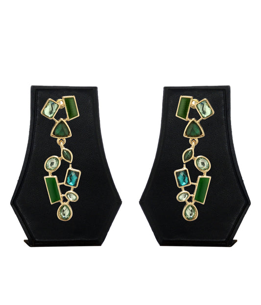 Gold-Polished Alloy Diva Look Stylish Contemporary Earrings - The Pari