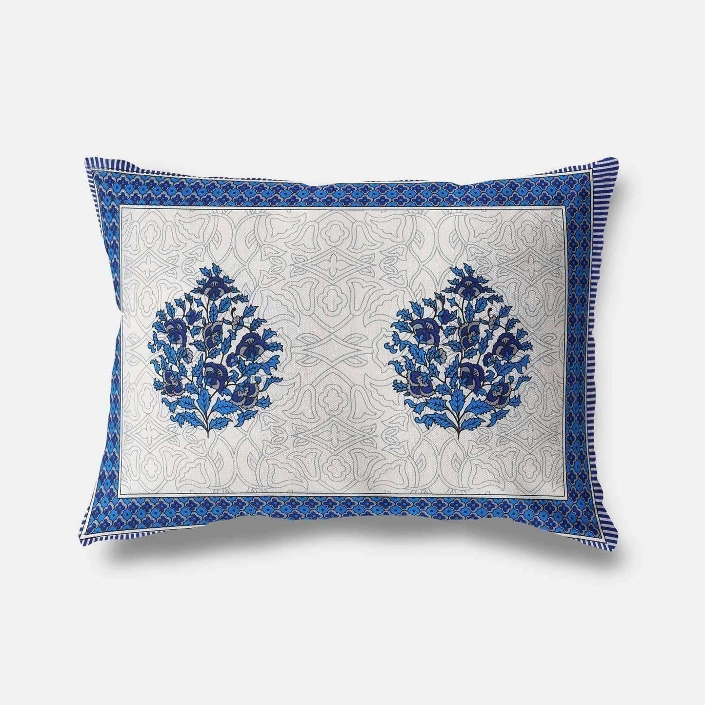Queen Size 230x270 Cms Jaipuri Hand Block Printed Traditional 144TC Cotton Bedsheet with 2 Pillow Covers